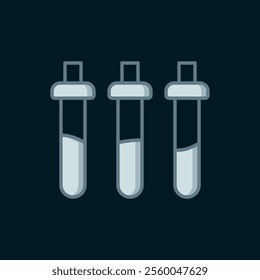 Line Reagent bottle for physics and chemistry icon isolated on black background. Flat filled outline style with shadow. Vector