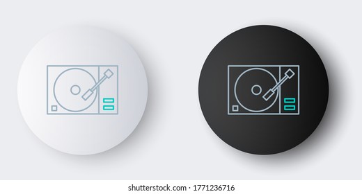Reproductor de grabación de línea con un icono de disco de vinilo aislado en fondo gris. Concepto de esquema colorido. Vector