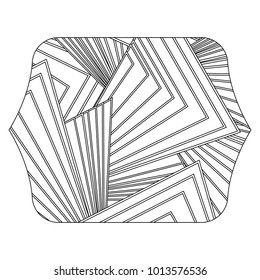 line rectangle with pattern abstract shapes backgroun style