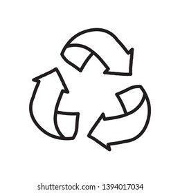 line recycle icon vector illustration. eps 10. thickness can be adjusted