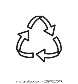 line recycle icon vector illustration. eps 10. thickness can be adjusted