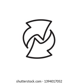line recycle icon vector illustration. eps 10. thickness can be adjusted