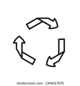 line recycle icon vector illustration. eps 10. thickness can be adjusted