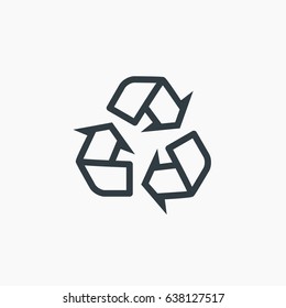 Line Recycle vector icon. Style is flat symbol, gray color, rounded angles, white background.vector design