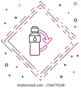 Line Recycling plastic bottle icon isolated on white background. Colorful outline concept. Vector Illustration