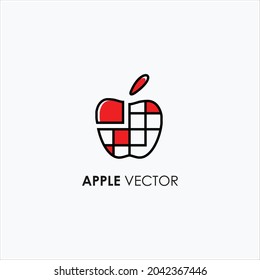 line red apple logo design