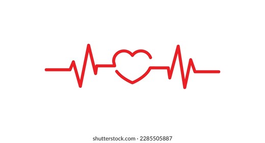 Gráfico de frecuencia cardiaca roja lineal