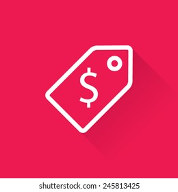 Line Red Sale Price Tag Icon