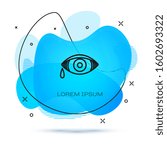 Line Reddish eye due to viral, bacterial or allergic conjunctivitis icon isolated on white background. Abstract banner with liquid shapes. Vector Illustration