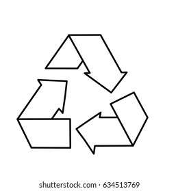 line reduce, recycle and reuse environment symbol