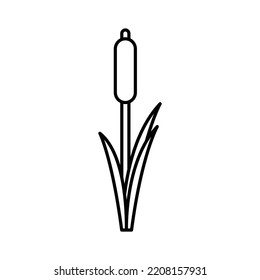  Line Reed Icon - Black Vector