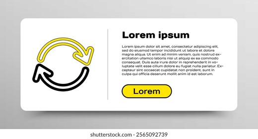 Line Refresh icon isolated on white background. Reload symbol. Rotation arrows in a circle sign. Colorful outline concept. Vector