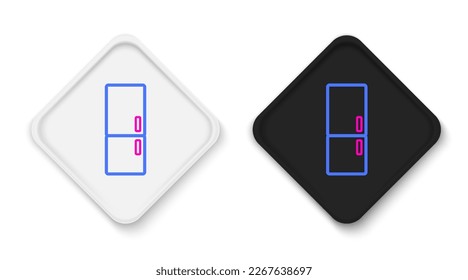 Line Refrigerator icon isolated on white background. Fridge freezer refrigerator. Household tech and appliances. Colorful outline concept. Vector