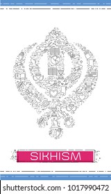 Line religion icons are grouped in Sikhism