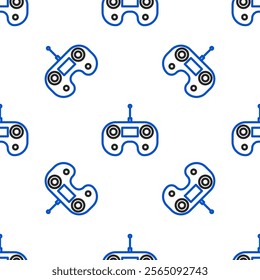 Line Remote control icon isolated seamless pattern on white background. Colorful outline concept. Vector