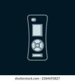 Line Remote control icon isolated on black background. Flat filled outline style with shadow. Vector