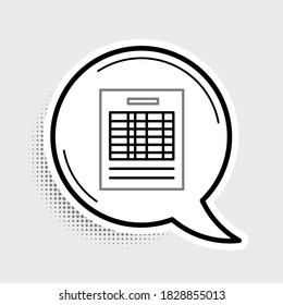 Line Report file document icon isolated on grey background. Checklist icon. Business concept. Colorful outline concept. Vector