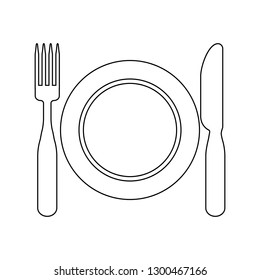 Line restaurant icon. Logo template. Vector symbol of restaurant. Restaurant menu. Table setting.