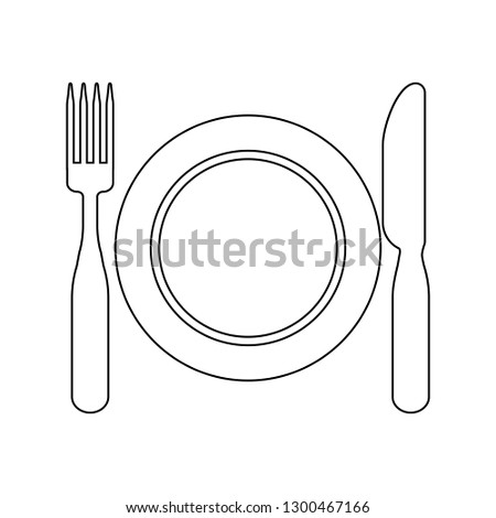 Line restaurant icon. Logo template. Vector symbol of restaurant. Restaurant menu. Table setting.