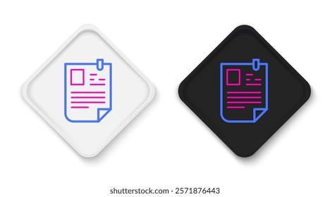 Line Resume icon isolated on white background. CV application. Searching professional staff. Analyzing personnel resume. Colorful outline concept. Vector