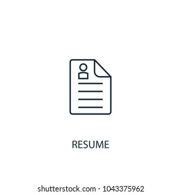 Line Resume icon. Simple element illustration. Resume symbol design from HR collection. Can be used in web and mobile.