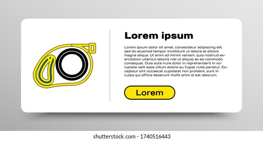 Line Retractable cord leash with carabiner icon isolated on white background. Pet dog lead. Pet supplies. Animal accessory for outdoors walk. Colorful outline concept. Vector
