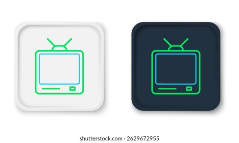 Line Retro tv icon isolated on white background. Television sign. Colorful outline concept. Vector