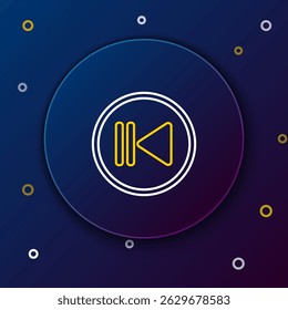 Line Rewind icon isolated on blue background. Colorful outline concept. Vector