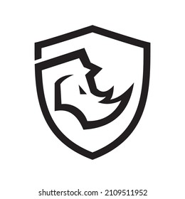 line rhino shield logo design element