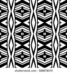 Line rhombus vector seamless pattern. Repeating geometric tiles. Modern stylish texture. Monochrome arabic, aztec design. Hand drawn tribe motif.