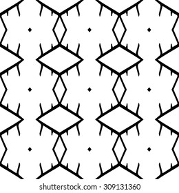 Line rhombus vector seamless pattern. Repeating geometric tiles. Modern stylish texture. Monochrome arabic, aztec design. Hand drawn tribe motif.
