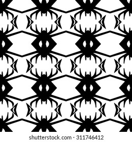 Line rhombus vector seamless pattern. Repeating geometric tiles. Modern stylish texture. Monochrome arabic, aztec design. Hand drawn tribe motif.