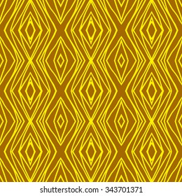 Line rhombus vector seamless pattern. Hand drawn tribe motif. Repeating geometric tiles.  Monochrome arabic, aztec design. Modern stylish texture.