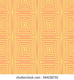 Line rhombus vector seamless pattern. Hand drawn tribe motif. Repeating geometric tiles.  Monochrome arabic, aztec design. Modern stylish texture.
