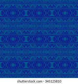 Line rhombus vector seamless pattern. Hand drawn tribe motif. Repeating geometric tiles.  Monochrome arabic, aztec design. Modern stylish texture.