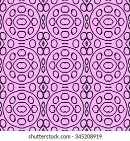 Line rhombus vector seamless pattern. Hand drawn tribe motif. Repeating geometric tiles.  Monochrome arabic, aztec design. Modern stylish texture.