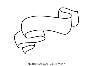 Icono de la banda de la línea, elemento de diseño Web. Ilustración vectorial dibujada a mano. Lugar de su texto para negocios, tarjeta de saludo y espacio de copia de vacaciones