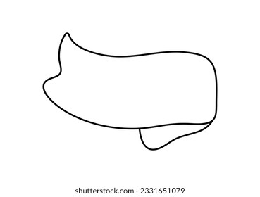 Line ribbon banner icon, Web design element. Hand drawn vector illustration. Place for your text for business, greeting card and holidays copy space