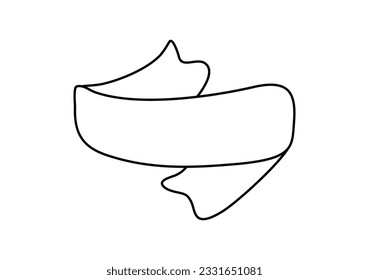 Line ribbon banner icon, Web design element. Hand drawn vector illustration. Place for your text for business, greeting card and holidays copy space