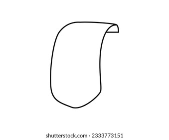 Bannersymbol für Linienbanner, Lesezeichen für Webdesign-Elemente. Handgezeichnete Vektorgrafik. Platz für Ihren Text für Geschäfts-, Grußkarten und Feiertagen Kopienraum