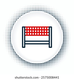 Line Ribbon in finishing line icon isolated on white background. Symbol of finish line. Sport symbol or business concept. Colorful outline concept. Vector