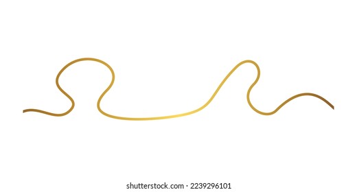 Line, ribbone Gold lineart element. Vector Illustration. Elements for cover, web, printing, design illustrations in the style of outline
