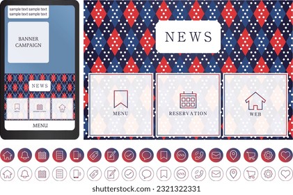 LINE rich menu 25
Icons and buttons that can be used for apps, advertising, banners. Free to customize.