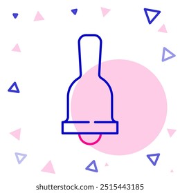 Línea Icono de campana de timbre aislado sobre fondo blanco. Símbolo de alarma, campana de servicio, señal de timbre, símbolo de notificación. Concepto de contorno colorido. Vector