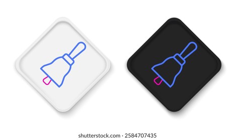 Line Ringing bell icon isolated on white background. Alarm symbol, service bell, handbell sign, notification symbol. Colorful outline concept. Vector