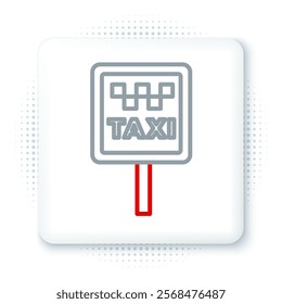 Line Road sign for a taxi stand icon isolated on white background. Colorful outline concept. Vector