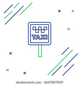 Line Road sign for a taxi stand icon isolated on white background. Colorful outline concept. Vector