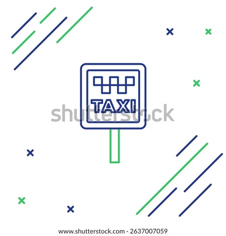 Line Road sign for a taxi stand icon isolated on white background. Colorful outline concept. Vector