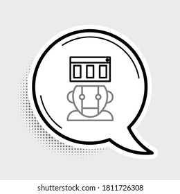 Line Robot icon isolated on grey background. Colorful outline concept. Vector