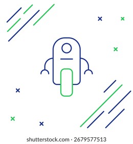 Icono del robot de la línea aislado en el fondo blanco. Inteligencia artificial, aprendizaje automático, computación en la nube. Concepto de contorno colorido. Vector